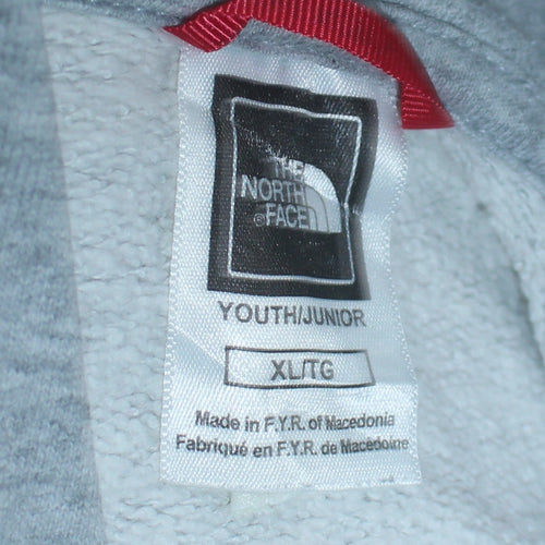 The North Face Boys Grey Pullover Hoodie XL Cotton Blend Youth Sweatshirt
