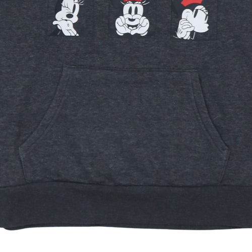 Disney Women’s Grey Minnie Mouse Hoodie Small Pullover Graphic Print