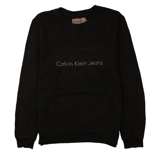 Calvin Klein Jeans Men's Black Logo Crew Neck Sweatshirt M