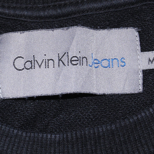 Calvin Klein Jeans Men's Black Logo Crew Neck Sweatshirt M