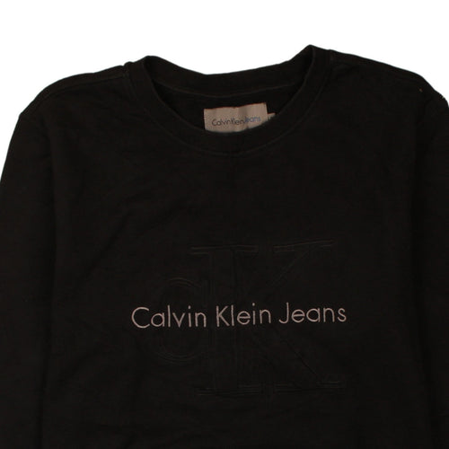 Calvin Klein Jeans Men's Black Logo Crew Neck Sweatshirt M
