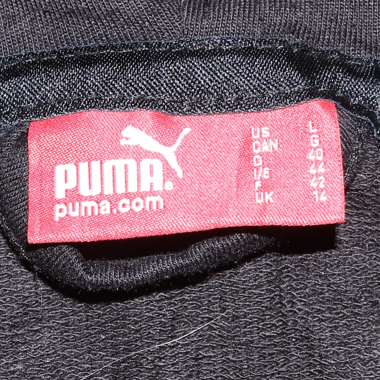 Puma Women Black Full Zip Hoodie Size 14 Graphic Print Cotton Blend