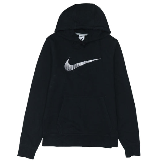 Nike Men's Black Pullover Hoodie Medium Logo Print Sweatshirt