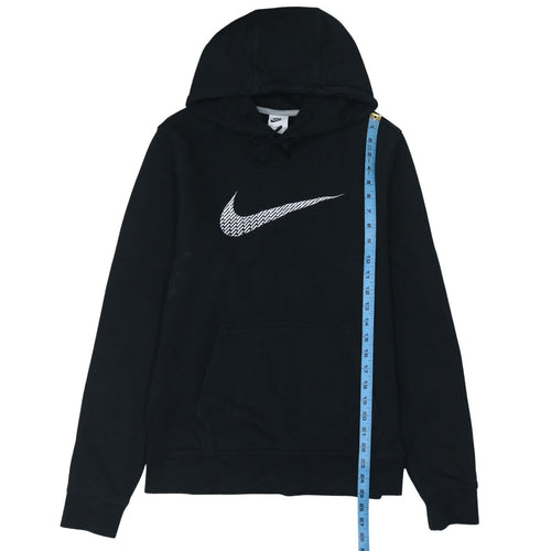 Nike Men's Black Pullover Hoodie Medium Logo Print Sweatshirt
