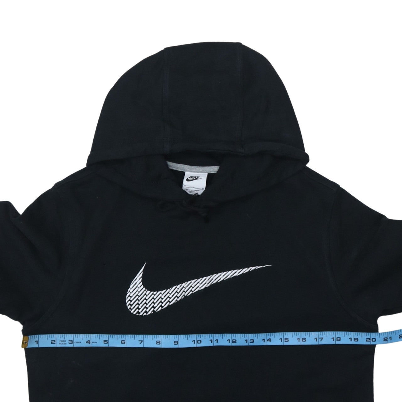 Nike Men's Black Pullover Hoodie Medium Logo Print Sweatshirt