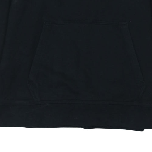 Nike Men's Black Pullover Hoodie Medium Logo Print Sweatshirt