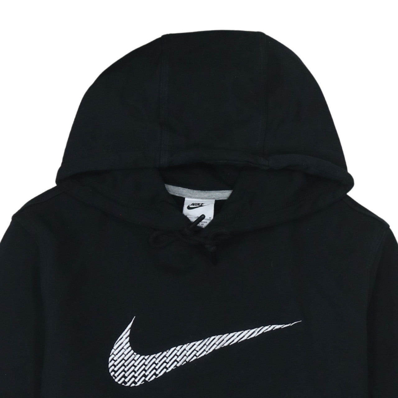 Nike Men's Black Pullover Hoodie Medium Logo Print Sweatshirt