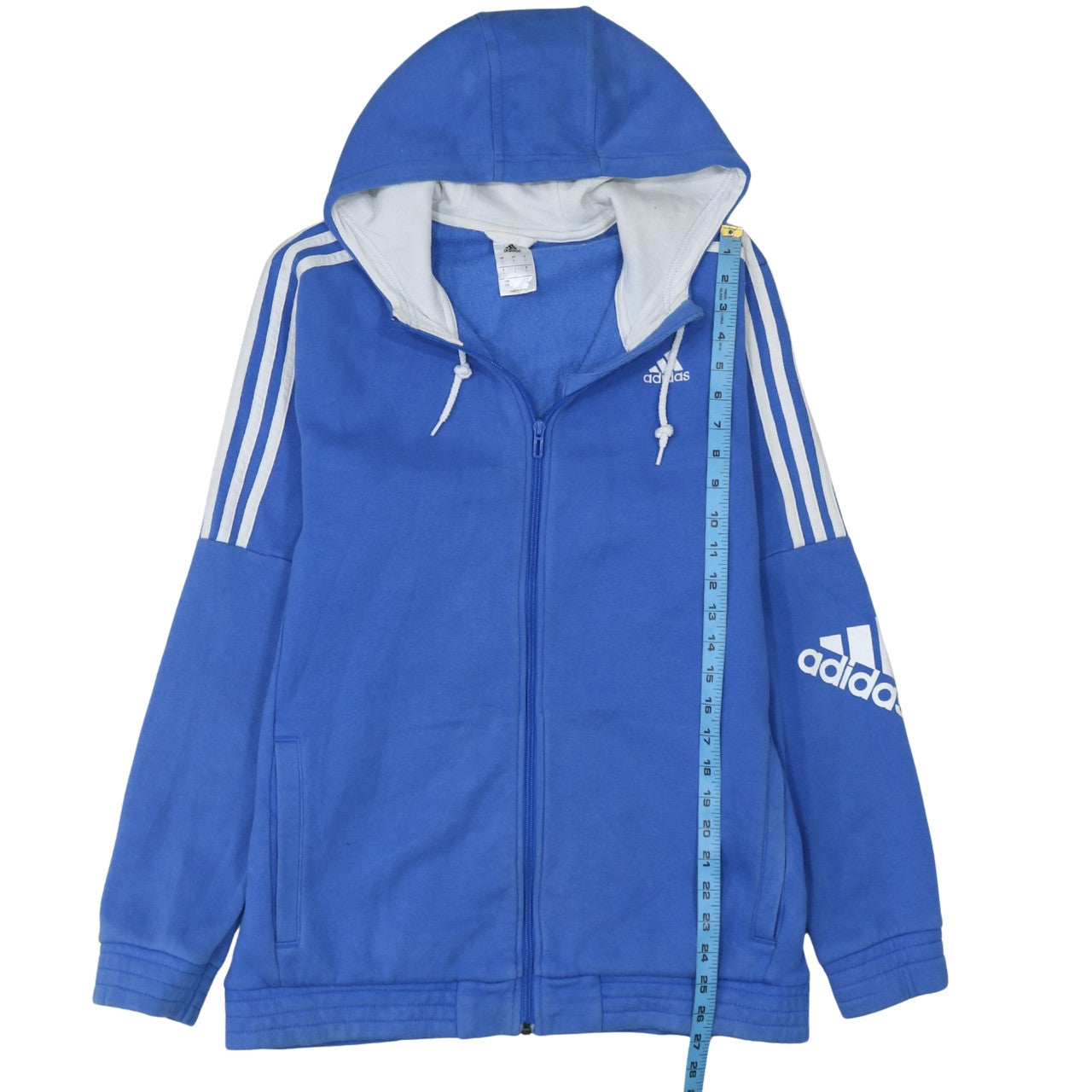 Adidas Men's Blue Full Zip Hoodie Size L Sports Fleece Jacket
