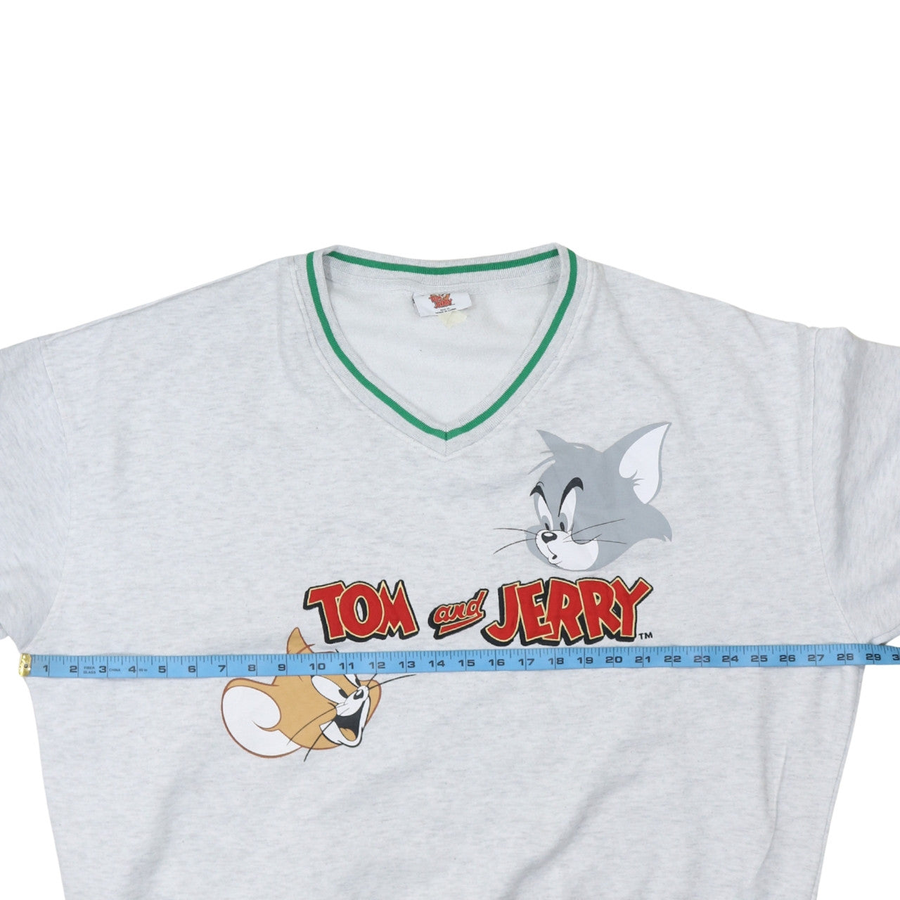 Tom and Jerry Grey V-Neck Pullover Sweatshirt Women's XL