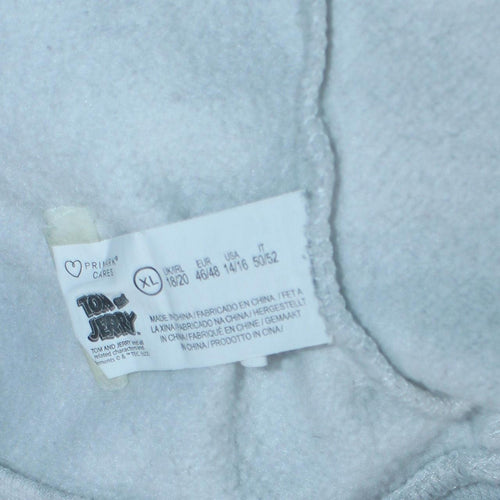 Tom and Jerry Grey V-Neck Pullover Sweatshirt Women's XL