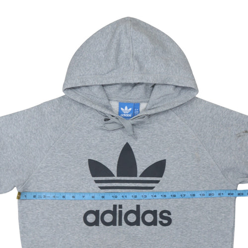 Adidas Men's Grey Pullover Hoodie L Sports Logo Fleece
