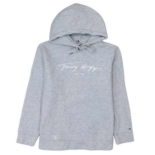 Tommy Hilfiger Womens Grey Pullover Hoodie M Cotton Blend Casual