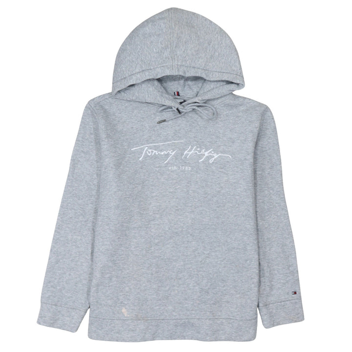 Tommy Hilfiger Womens Grey Pullover Hoodie M Cotton Blend Casual
