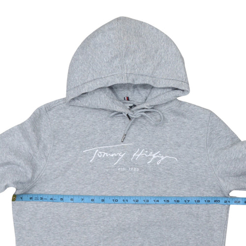 Tommy Hilfiger Womens Grey Pullover Hoodie M Cotton Blend Casual