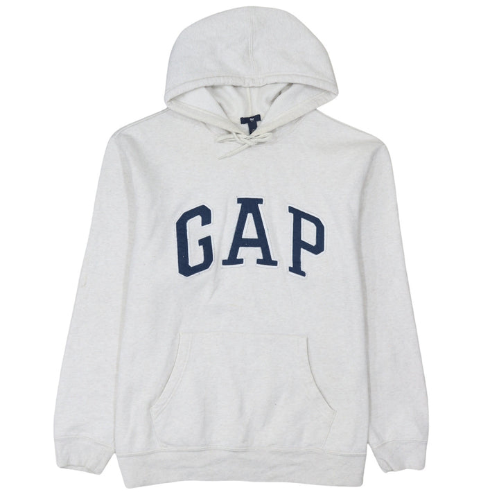 Gap Men's White XL Pullover Hoodie Fleece Sweatshirt Logo