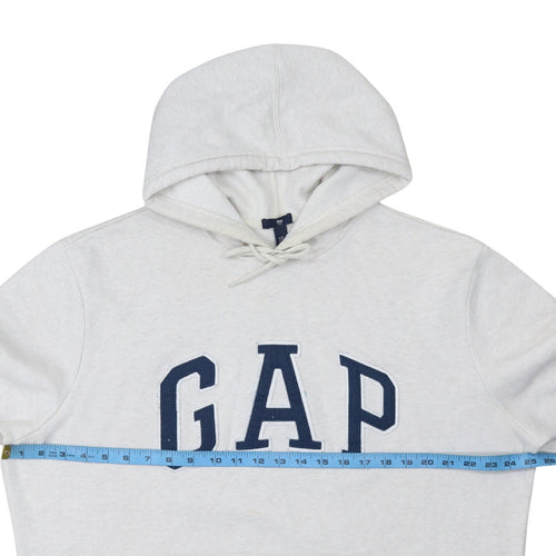 Gap Men's White XL Pullover Hoodie Fleece Sweatshirt Logo
