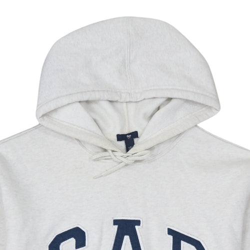 Gap Men's White XL Pullover Hoodie Fleece Sweatshirt Logo