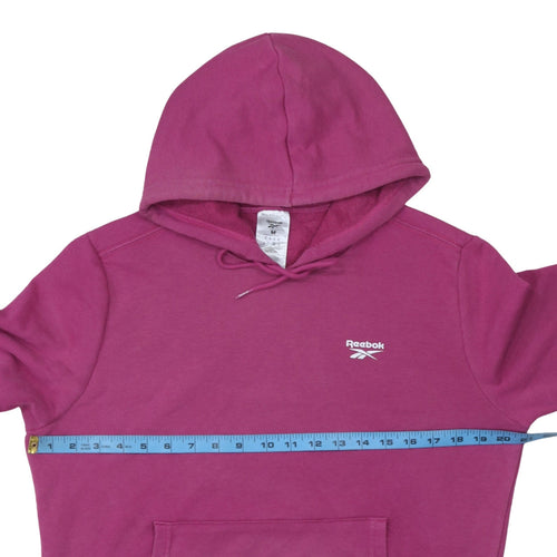 Reebok Women's Pink Pullover Hoodie - Medium Cotton Blend