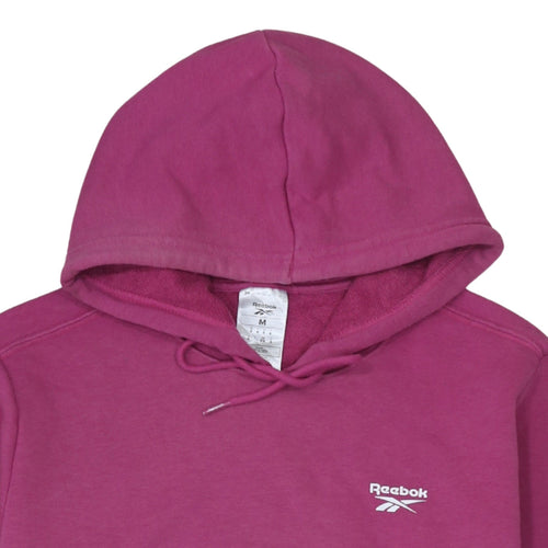 Reebok Women's Pink Pullover Hoodie - Medium Cotton Blend