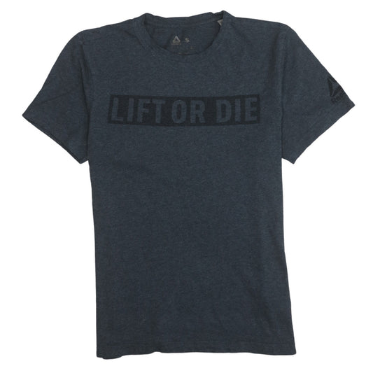 Reebok Mens Blue 'Lift or Die' Sports T-Shirt Size S
