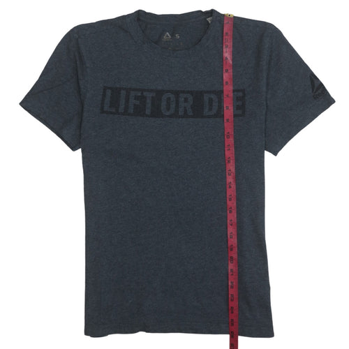 Reebok Mens Blue 'Lift or Die' Sports T-Shirt Size S