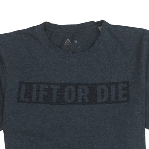 Reebok Mens Blue 'Lift or Die' Sports T-Shirt Size S