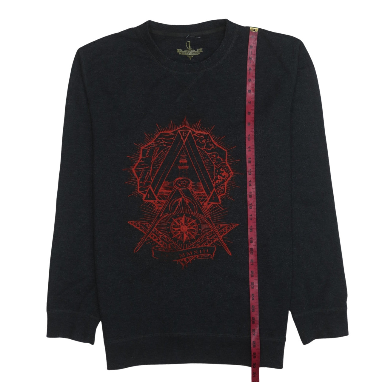 Never Be Famous Men's Black Graphic Pullover Sweatshirt M
