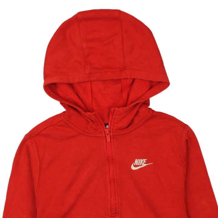 Nike Boys Red Colourblock 1/2 Zip Hoodie in Size L 147-158cm