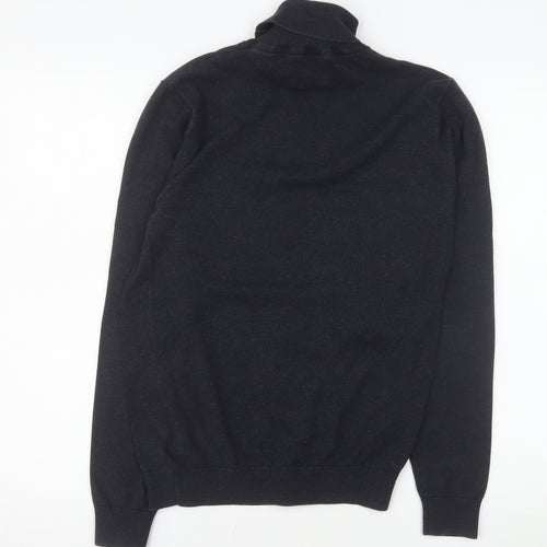 Next Men’s Black Roll Neck Cotton Blend Knit Jumper Size M