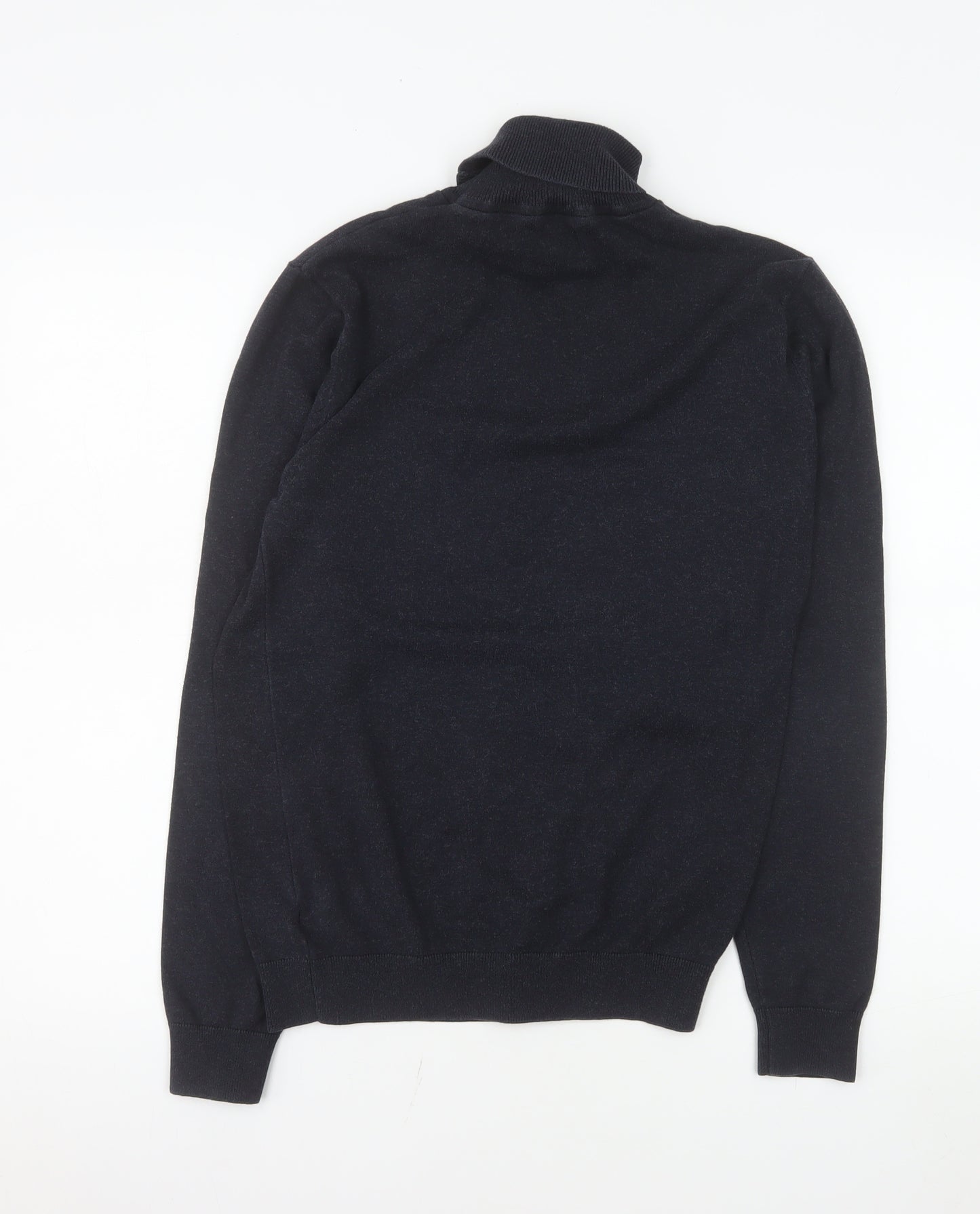 Next Men’s Black Roll Neck Cotton Blend Knit Jumper Size M