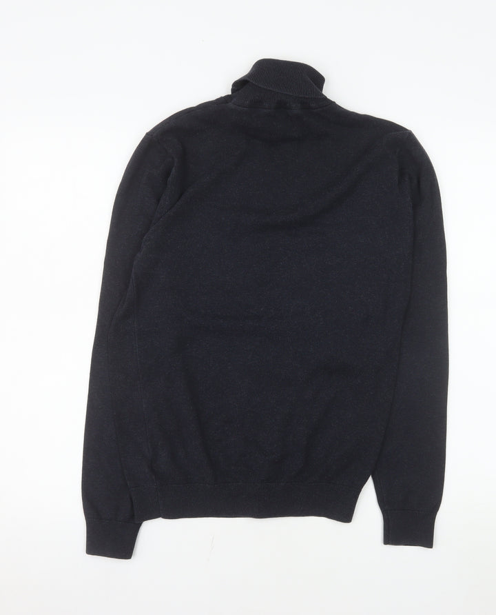 Next Men’s Black Roll Neck Cotton Blend Knit Jumper Size M