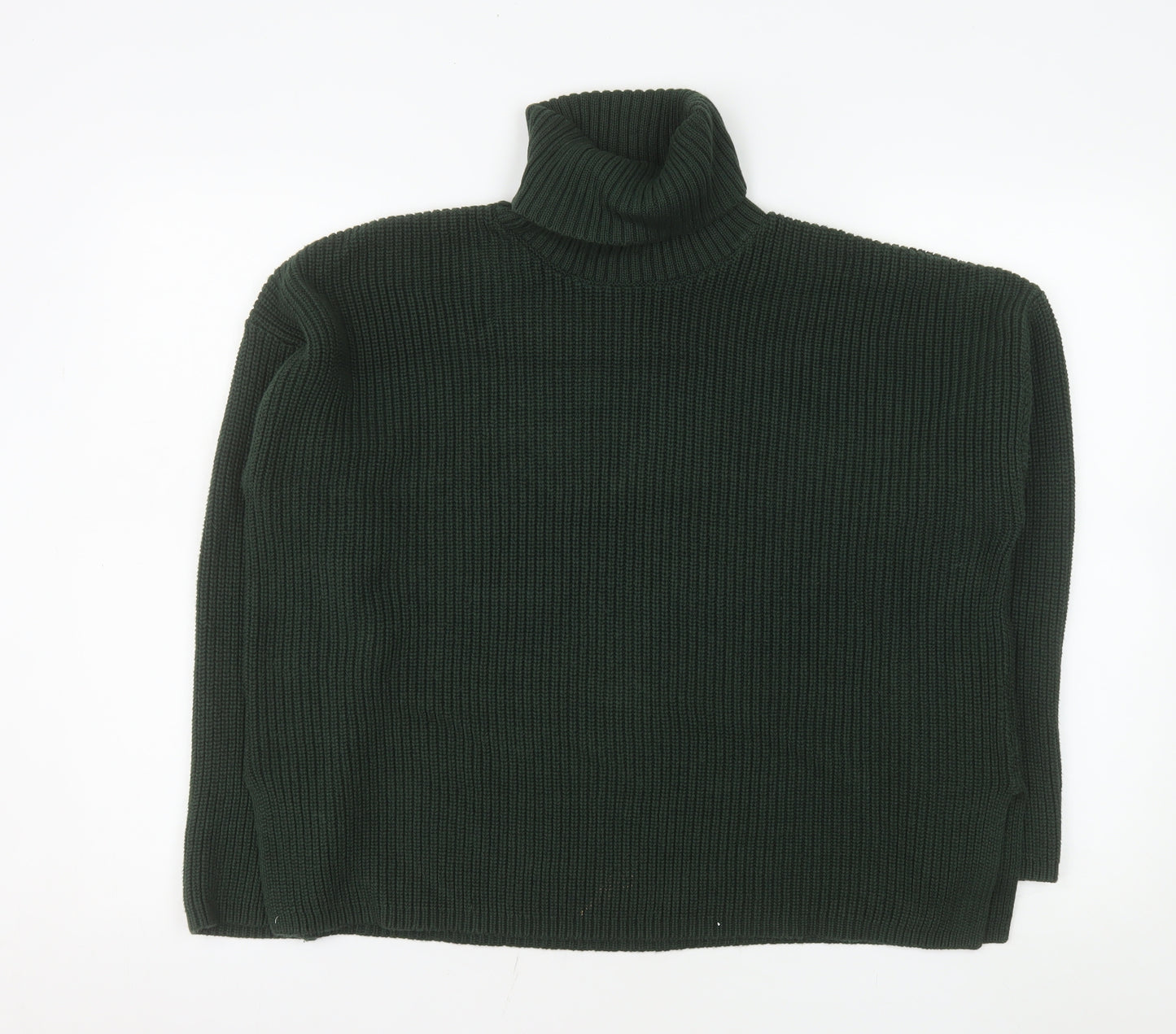 Monki Women’s Green Roll Neck Chunky Knit Relaxed Fit Jumper Size 12