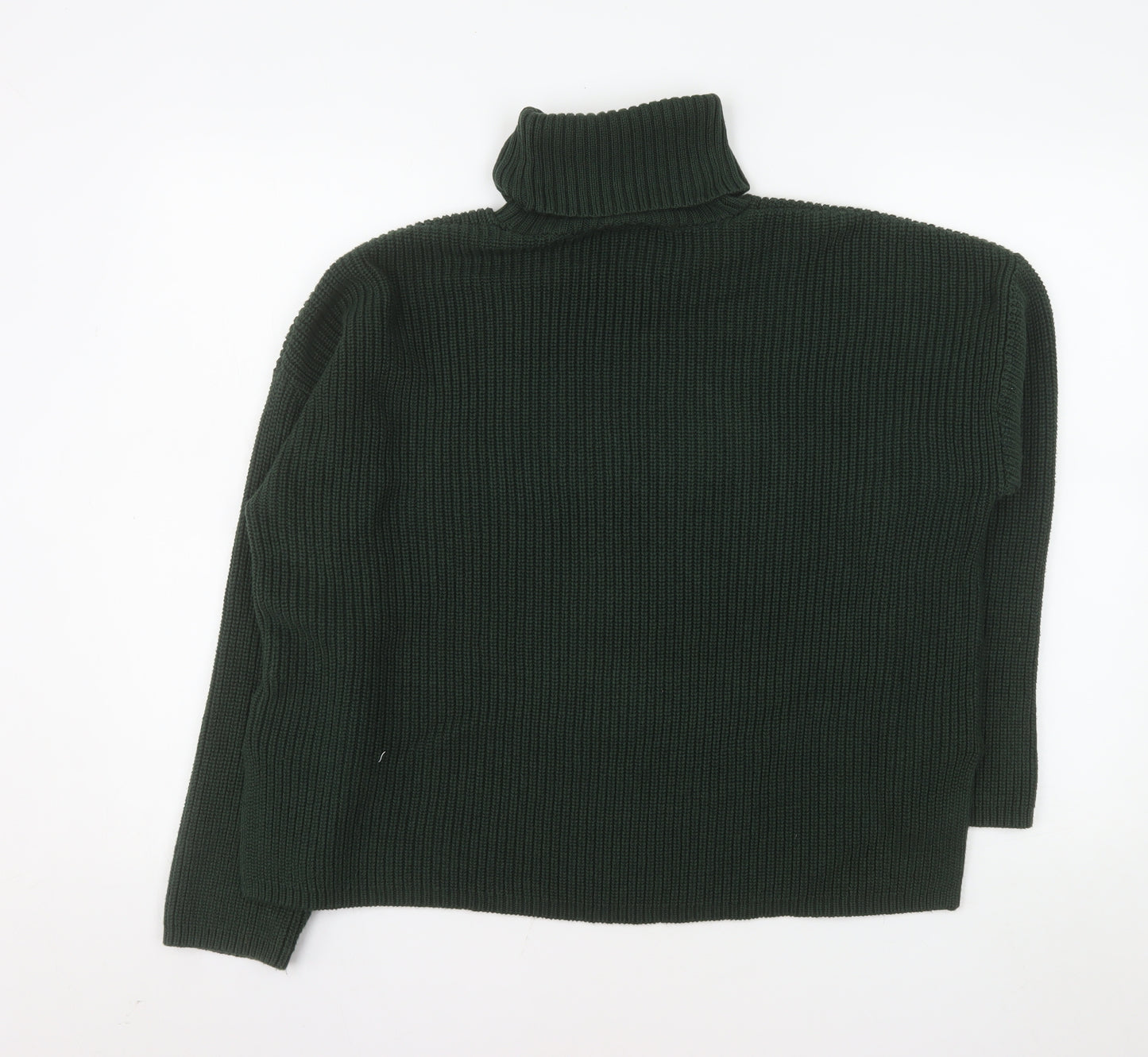 Monki Women’s Green Roll Neck Chunky Knit Relaxed Fit Jumper Size 12