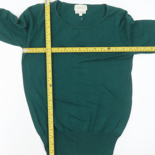 Next Women Green Knit Long Sleeve Button Detail Blouse Size 8