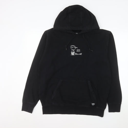 Vans Peanuts Men Black Medium Pullover Hoodie Cartoon Graphic