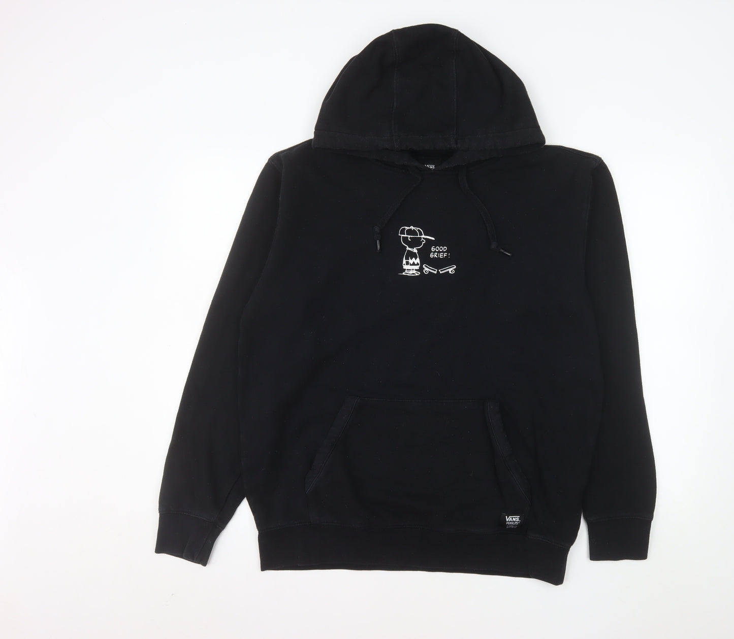 Vans Peanuts Men Black Medium Pullover Hoodie Cartoon Graphic