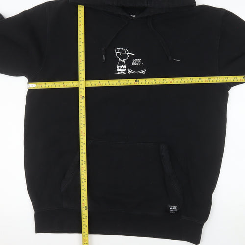 Vans Peanuts Men Black Medium Pullover Hoodie Cartoon Graphic
