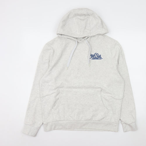 Mountain Warehouse Womens Grey Hoodie UK 12 Pullover Cotton Blend