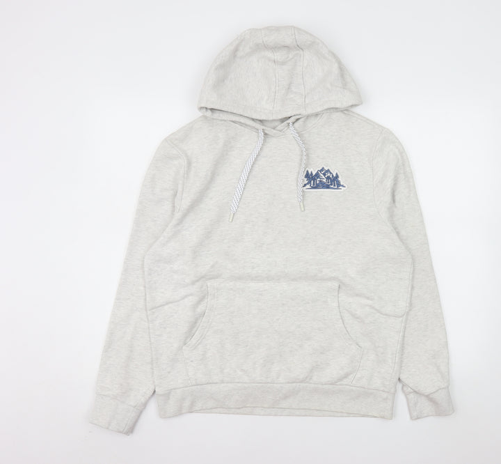 Mountain Warehouse Womens Grey Hoodie UK 12 Pullover Cotton Blend
