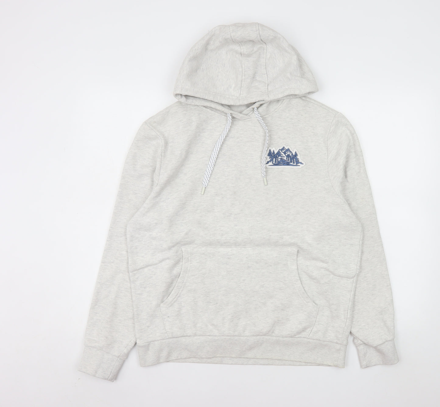 Mountain Warehouse Womens Grey Hoodie UK 12 Pullover Cotton Blend