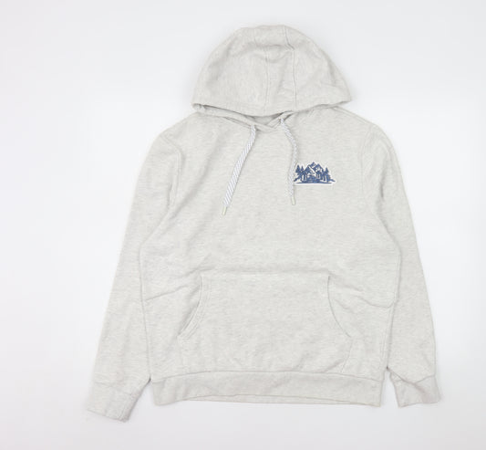 Mountain Warehouse Womens Grey Hoodie UK 12 Pullover Cotton Blend