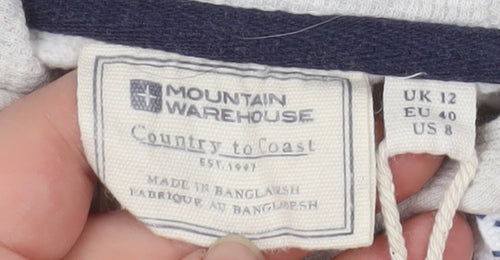 Mountain Warehouse Womens Grey Hoodie UK 12 Pullover Cotton Blend