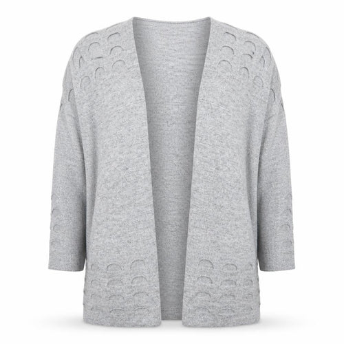 Bassini Women's Grey Knit Long Sleeve Open Cardigan Size M