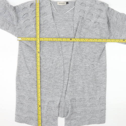 Bassini Women's Grey Knit Long Sleeve Open Cardigan Size M