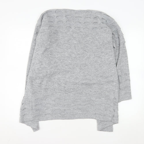 Bassini Women's Grey Knit Long Sleeve Open Cardigan Size M
