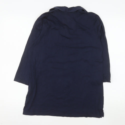 Lands' End Women's Blue Cotton Long Sleeve Tunic Blouse Size S
