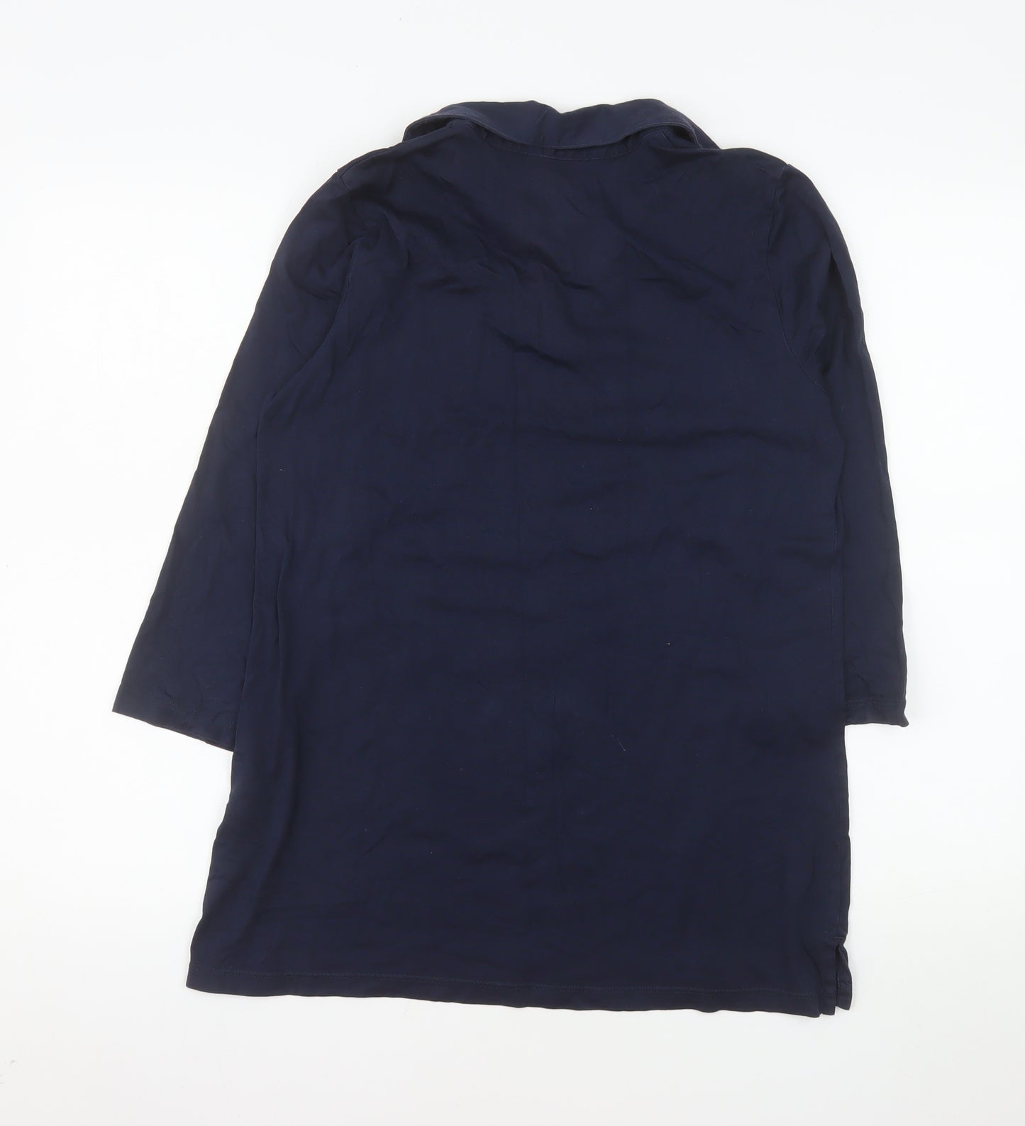 Lands' End Women's Blue Cotton Long Sleeve Tunic Blouse Size S