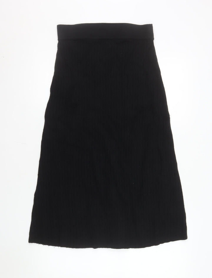 Apricot Women’s Black Knit A-Line Skirt Size 12