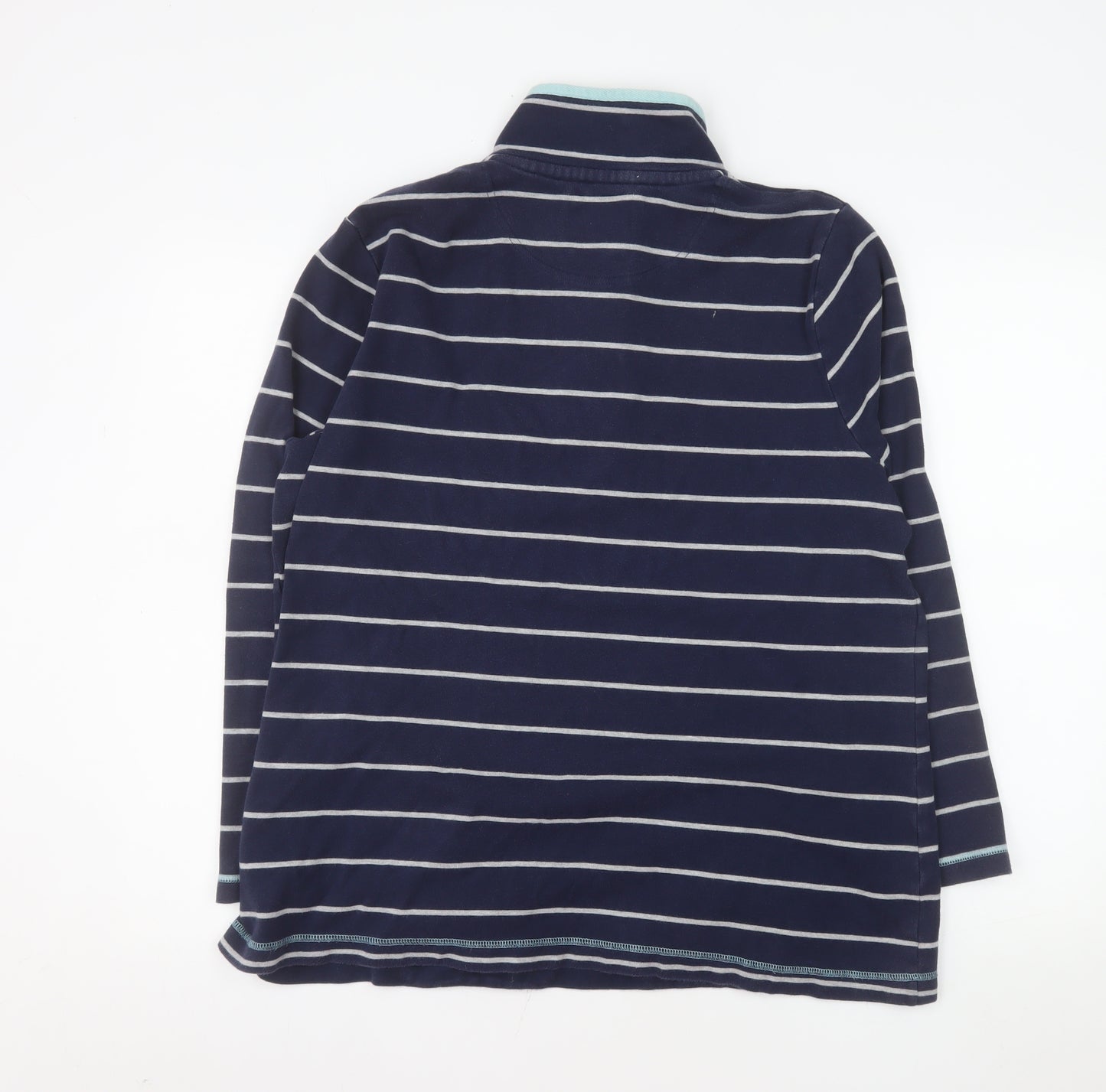 Dash Women Navy Stripe Henley Sweatshirt Size 22 Cotton Blend