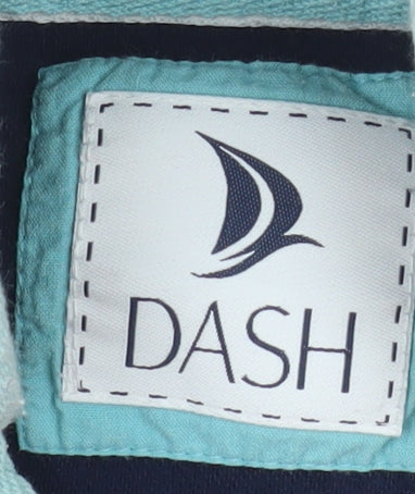 Dash Women Navy Stripe Henley Sweatshirt Size 22 Cotton Blend